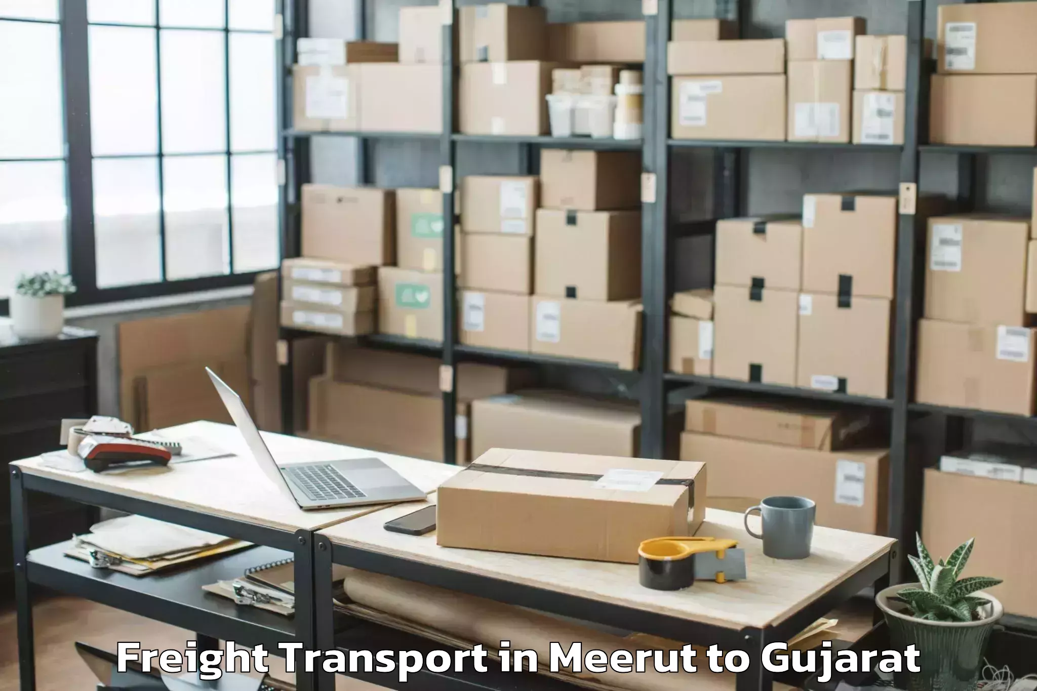 Top Meerut to Tharad Freight Transport Available